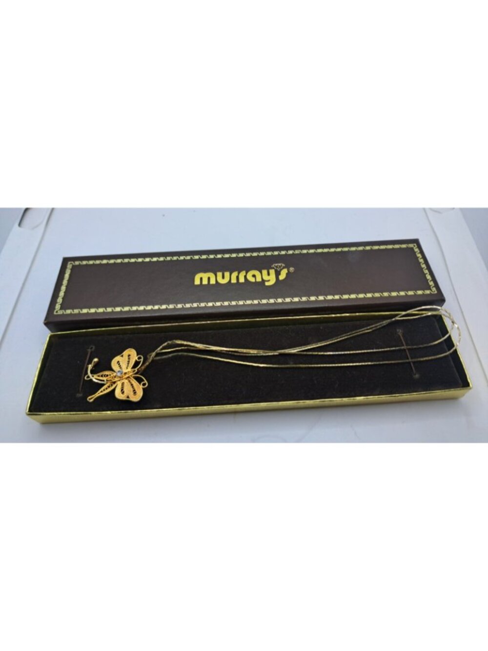 Vintage Dainty Goldtone Butterfly Necklace Murray's RI Store